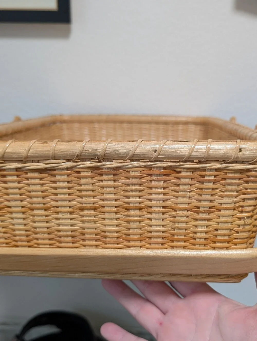 2 Vtg Claire Murray Gathering Baskets 9x14 12x18 w Liners Nantucket Style Floral